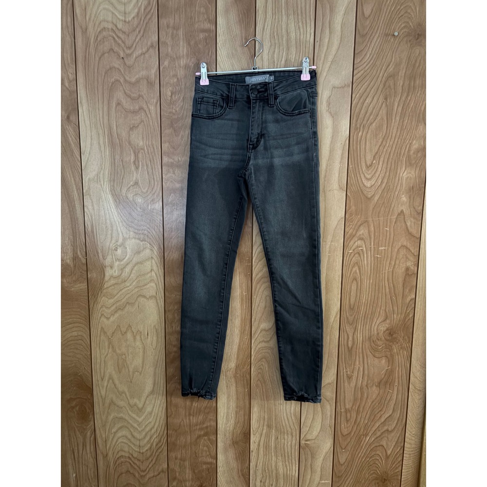 JUSTUSA Womens Skinny Jeans Washed‎ Black Stretch Denim JPD34-W BLK Size 0